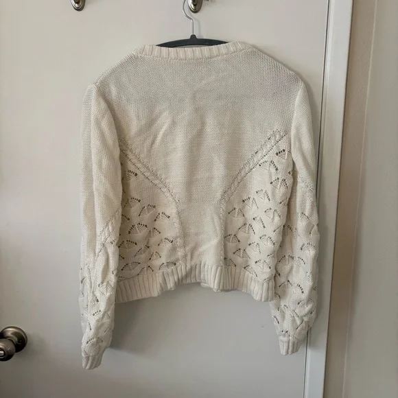 Cleobella Cream Floral Knit Button-Up Cardigan - Picture 2 of 3